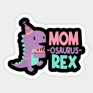 Mom Dinosaur Family Matching Birthday Girls Party Daughtrer Sticker